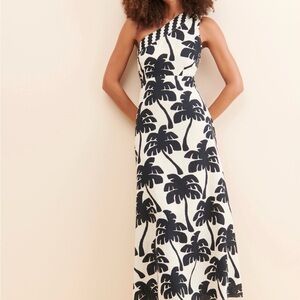 FARM Rio One-Shoulder Black and White Dress